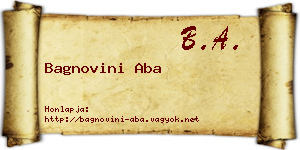 Bagnovini Aba névjegykártya